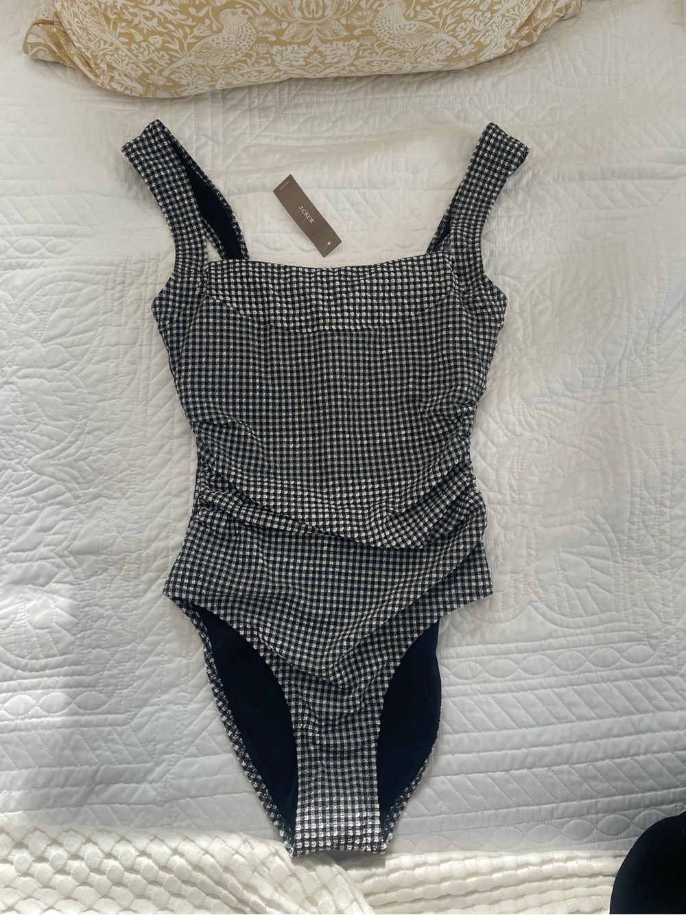 NWT J. Crew Nia Gingham One-Piece Swimsuit Long Torso Tall - Picture 2 of 6
